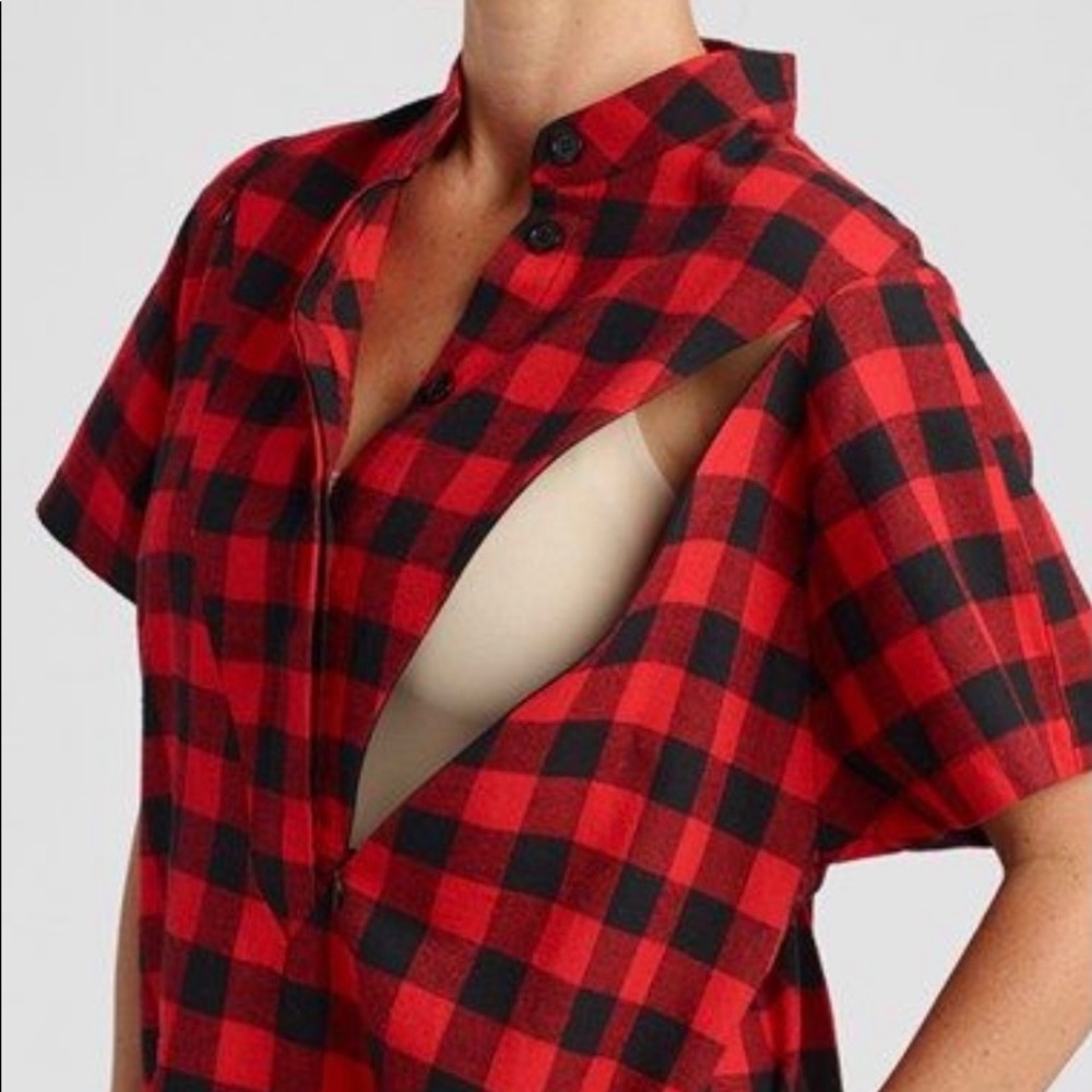 Loyal Hana Red Checkered Nursing/Maternity Tunic
